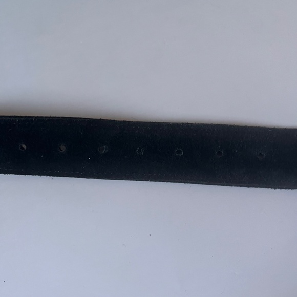 Free People Black Suede Belt with Silver Tone Metal Buckle- Small-Medium Size